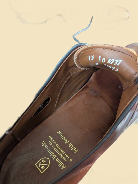 Allen Edmonds Fifth Avenue Men\'s Walnut Leather Cap-toe Oxfords Size 13 main image 11